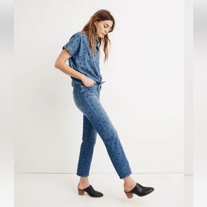 BOGO Madewell Classic Straight Leg Jeans Heart Print Edition